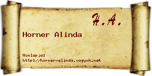 Horner Alinda névjegykártya