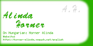 alinda horner business card
